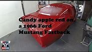 Candy apple red on a 1966 Ford Mustang Fastback