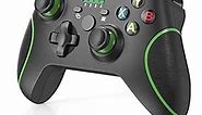YCCSKY Wireless PC Controller for Gaming, Wireless Game Controller for Windows 7/8/10/11 with 2.4GHz Adapter, with Turbo Function, Dual Vibration and Share Button (2.4G Wireless, Black/Green)
