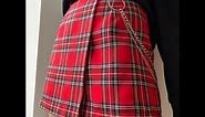 Vintage red Plaid mini skirts