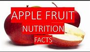 APPLE FRUIT NUTRITION FACTS AND HEALTH BENEFITS
