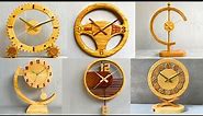 6 Most Loved Beautiful Wooden Clock Models //// DIY Simple Art Wooden Clocks At Home.