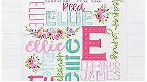 Personalized Baby Blanket for Girls with Name | Floral Custom Baby Blanket | Baby Girl Name Blanket | 30x40