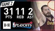 Kevin Love CRAZY Full Game 2 Highlights Cavs vs Raptors 2018 NBA Playoffs - 31 Pts, 11 Reb, 2 Ast!