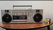 Vintage Toshiba 80s boombox RT-782 Dolby System, mechanical controls and ESBS in a ghetto blaster
