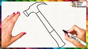 How To Draw A Hammer Step By Step 🔨 Hammer Drawing Easy