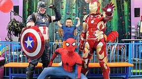 My Superhero Birthday Indoor Kids Playground Fun With Spider Man Captain America Iron Man and CKN