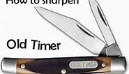 Sharpening a Original Old Timer pocket knife. /Block's pocket knife sharpener.