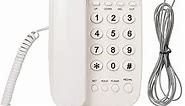 Corded Phone, Landline Phone with Answering Machine, Desktop Wall Phone for Home/Hotel/Office with Automatic Identification of The FSK/DTMF Dual System(White)