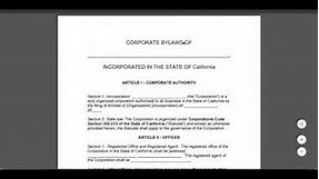 Free Corporate Bylaws Template | PDF | Word
