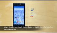 Using a Nano SIM and MicroSD Memory Card in the BLU Life One At The Same Time