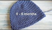 (crochet) How To - Crochet a Simple Baby Beanie for 0-6 months