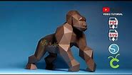 How to make 3D papercraft with Cricut | DIY Gorilla King Kong Paper Craft | SVG file Cricut, Cameo 4