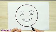 How to draw happy face emoji😊😊 Smiley face drawing emoji😄😇 kids easy drawing🥰🥰 emoji day drawing😄😄