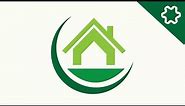 How to make Green Eco Home / House Logo Design in Adobe illustrator - Simple logo tutorial