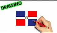 how to draw Dominican Republic flag | Art Therapy