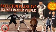 SKELETON PLAYS 1V1 AGAINST RANDOM PEOPLE AT THE PARK!