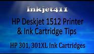 HP Deskjet 1512 Printer Tips (HP 301, 301XL Ink Cartridge)