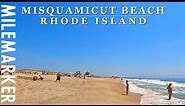 [4K] Misquamicut Beach: Westerly, Rhode Island - Relaxing Scenic Beach Walking Tour with binaural 🎧