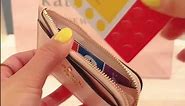 Kate Spade Madison Saffiano Leather Top Zip Card Holder in Conch Pink