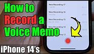 iPhone 14/14 Pro Max: How to Record a Voice Memo