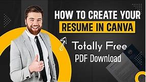 How to Create Your Resume/CV in Canva | Totally Free | PDF Download