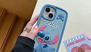 Case for iPhone 14 Pro & 15 Pro Case, Stitch iPhone Case Cute iPhone Case, 3D Cartoon Soft Silicone iPhone Case, Character Shockproof Protective Phone Cover, Girls Boys Kids Teen Gifts