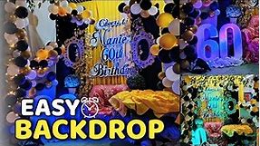 LOW COST Black and Gold 60th Birthday Party Ideas | Birthday Decoration Ideas at Home
