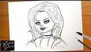 How to Draw Tiffany from Bride of Chucky