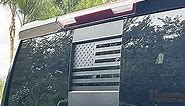Zxiaochun Rear Middle Window American Flag Decal for Chevy Silverado/GMC Sierra 2004-2016 2017 2018 Back Sliding Center Window Glass USA Flag Vinyl Sticker Exterior Accessories(Matte Black)