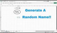 How To Make A Random Name Generator In Excel! Click A Button And Have A Random Name Generated!