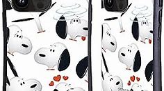 Head Case Designs Officially Licensed Peanuts Snoopy Character Patterns Hybrid Case Compatible with Apple iPhone 15 Pro Max