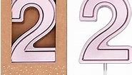 PHD CAKE 2.76 Inch Luxe Rose Gold 2 Number Birthday Candles, Rose Gold Number Candles, Cake Number Candles, Party Celebration
