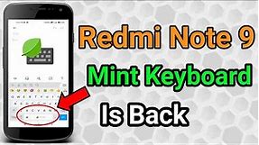 Redmi Note 9 Mint Keyboard Is Back Redmi Note 9 Mint Keyboard