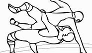 Freestyle wrestling combat coloring page printable game