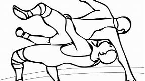 Freestyle wrestling combat coloring page printable game
