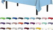 Exquisite 4-Pack Light Blue Plastic Table Cloth - 54In. x 108In. Disposable Tablecloth for Parties - Rectangle Tablecloth - Disposable Table Cloths for Parties - Plastic Table Cover for Picnics