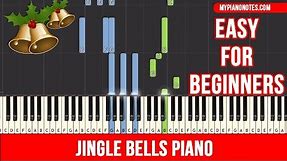 Jingle Bells Piano - EASY Tutorial with Letter Notes [with Chords]