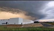 Alburtis,PA Severe Thunderstorm With Incredible Shelf Cloud & Strong Winds