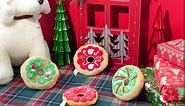 3 Pack Christmas Dog Toys Pet Puppy Chew Donut Squeaky Plush Toy with Soft Fabric, Stuffed Dog Chew Toys for Christmas Aggressive Chewers Dog Pet Gifts