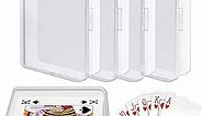 IOKUKI 4 Pcs Blank Playing Card Case, Clear Card Deck Box, Plastic Playing Game Card Storage Box Holder for Bank Card, Business Card, Game Card, PTCG Cards