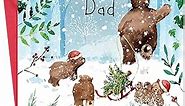 Twizler Merry Christmas Card for Dad with Bears – Dad Christmas Card – Daddy Christmas Card - Dad Xmas Card – Mens Christmas Card – Christmas Card For Him – Male Christmas Card – Christmas Card Dad