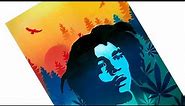 QBIXMaking-of Bob Marley Stencil Art
