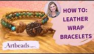 How to Make a Beaded Leather Wrap Bracelet with Turquoise Gemstones