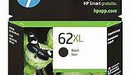 HP 62XL Black High-yield Ink cartridge | Works with HP ENVY 5540, 5640, 5660, 7640 Series, HP OfficeJet 5740, 8040 Series, HP OfficeJet Mobile 200, 250 Series | Eligible for Instant Ink | C2P05AN