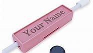 snapTAG™ Magnetic Personalized Phone Charger Name Tag - Fits Mobile Electronics Charging Cables & Cords including Tablets & Laptops (Pink)