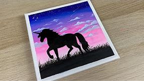 Unicorn Painting Idea For Beginner | Easy Acrylic Painting #22