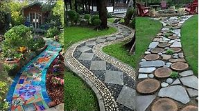 Garden Path Ideas Inspirations. DIY Garden Stone and Mosaic Path Design.