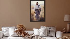 Cekjekle Jesus Picture Poster, Jesus and The Lamb Canvas Wall Art, The Lord Is My Shepherd Wall Art, Jesus Painting, Christian Posters 12x16in Unframed