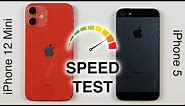 iPhone 12 Mini vs iPhone 5 SPEED TEST!
