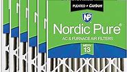 Nordic Pure 18x24x4 (17_1/2 x 23_3/8 x 3_5/8) Pleated Air Filters MERV 13 Plus Carbon 6 Pack